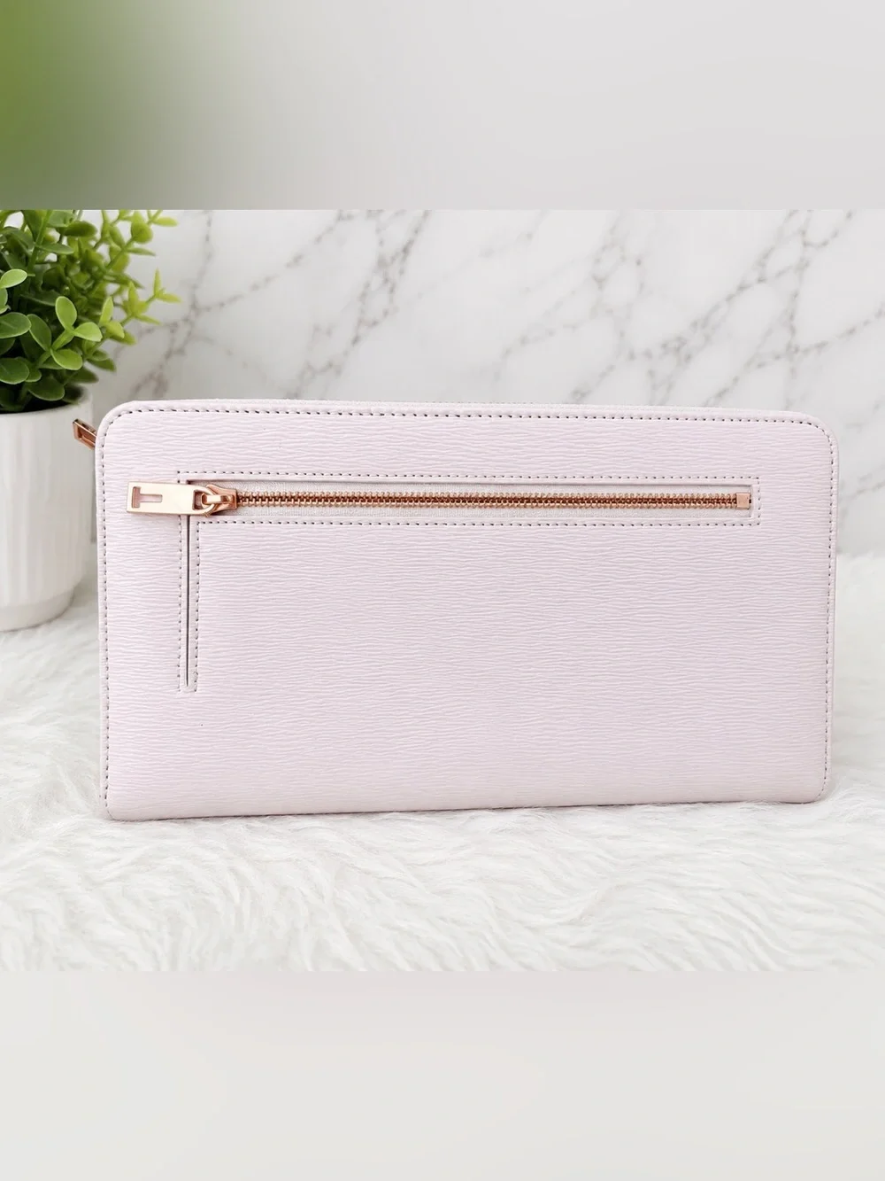 Ted Baker Leather Hanging Garden Continental Wallet Lavender & Purple BEAUTIFUL!